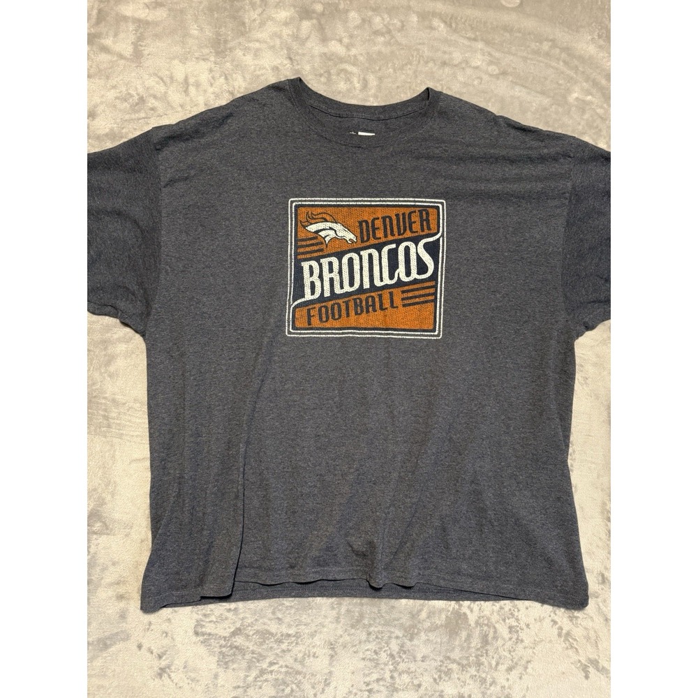 Denver Broncos NFL Team Apparel Short Sleeve T-shirt Men's 3XL Heathered Blue
